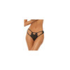 Culotte noire fantaisie ouverte à l'entrejambe 